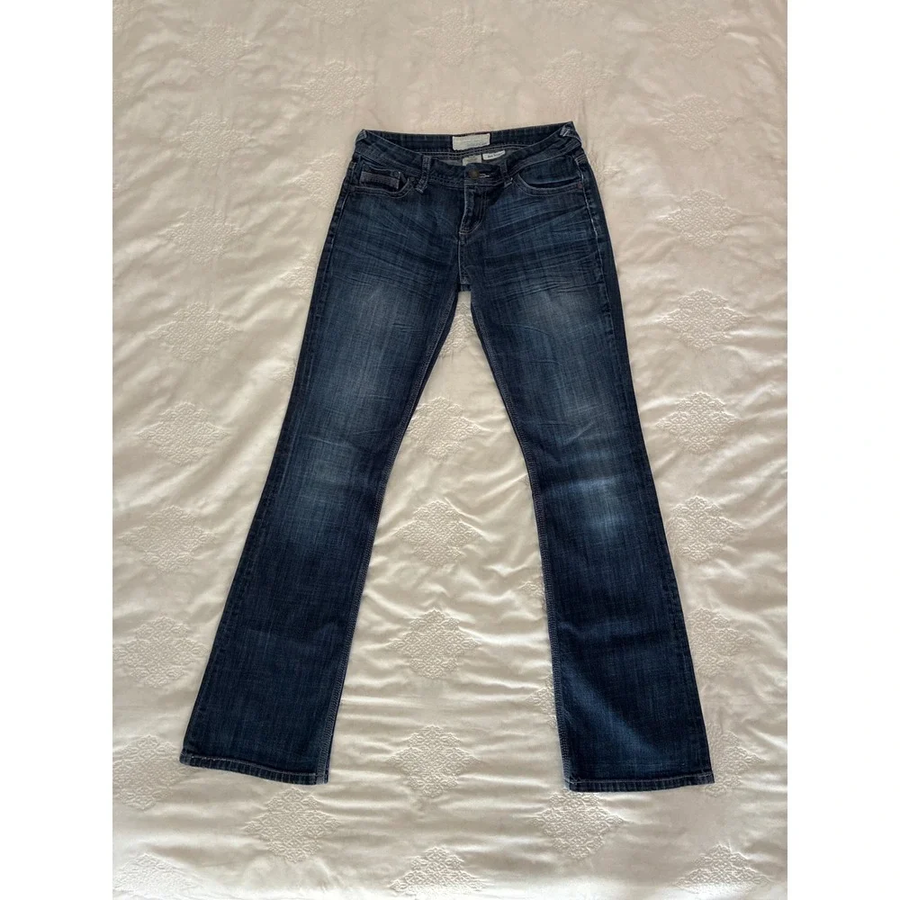 Maurices New Boot Dark Wash Bootcut Jeans Womens 3/4 Long Stretch Denim Indigo - Picture 2 of 6